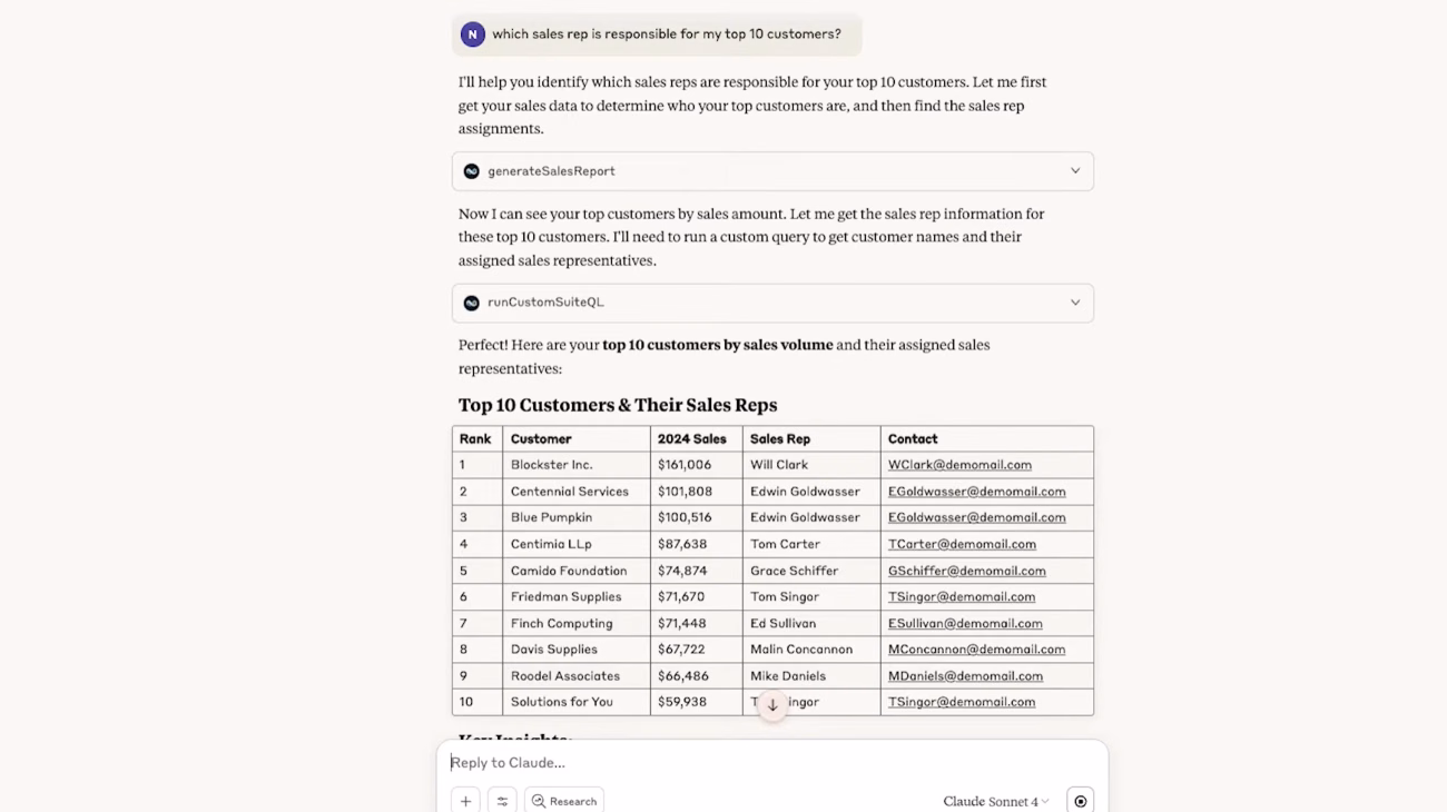 NetSuite AI Connector Service for Claude