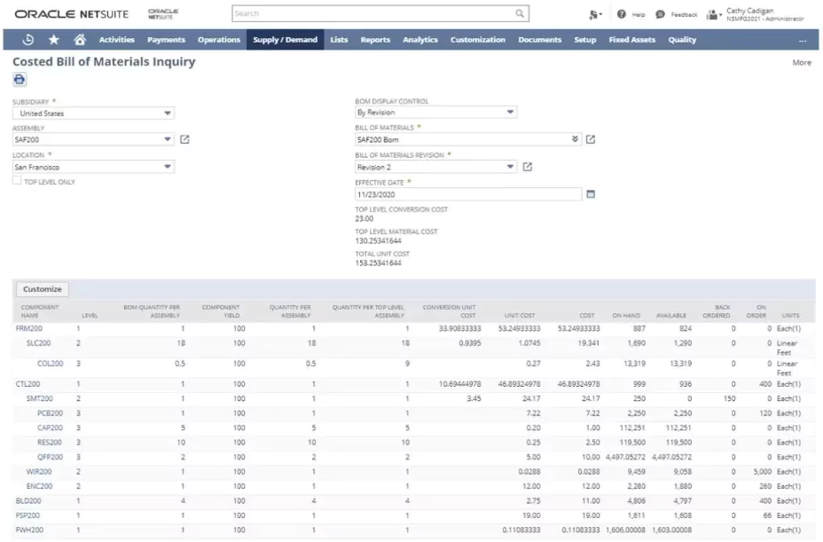 NetSuite bill of materials NetSuite bill of materials