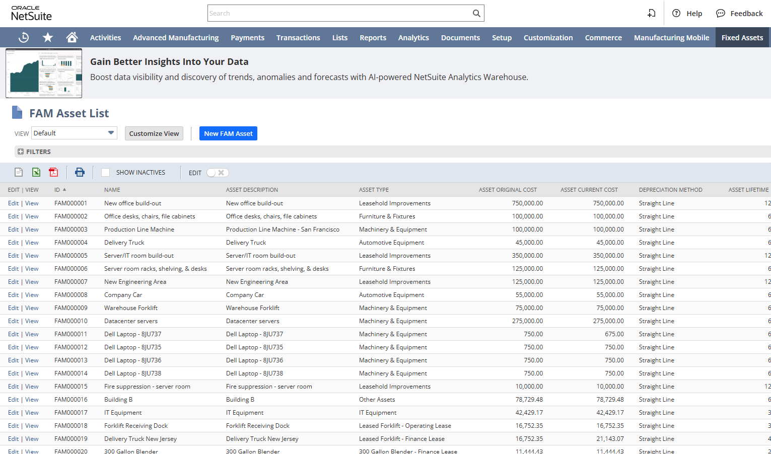 NetSuite asset management NetSuite asset management