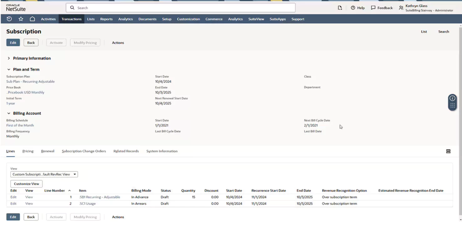 NetSuite subscription billing NetSuite subscription billing