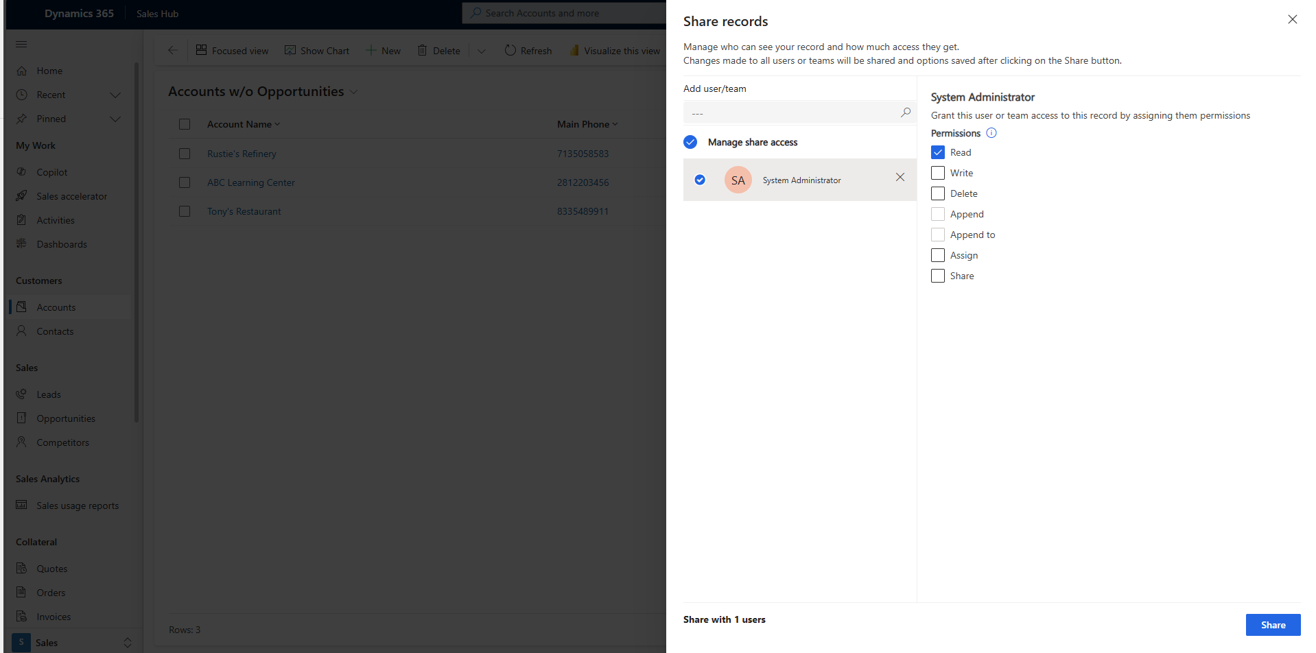 View permissions in D365 View permissions in D365