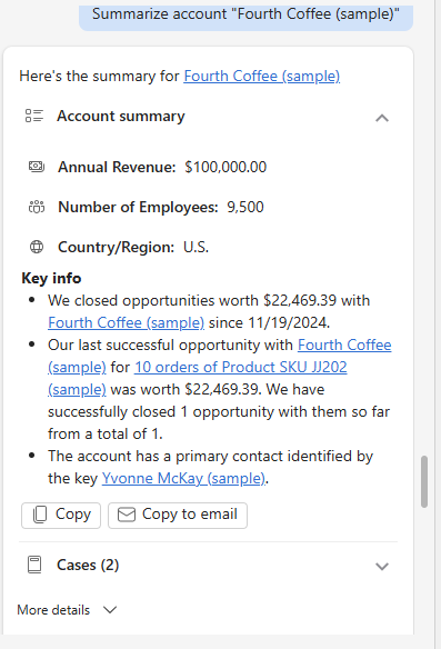 Copilot data summary