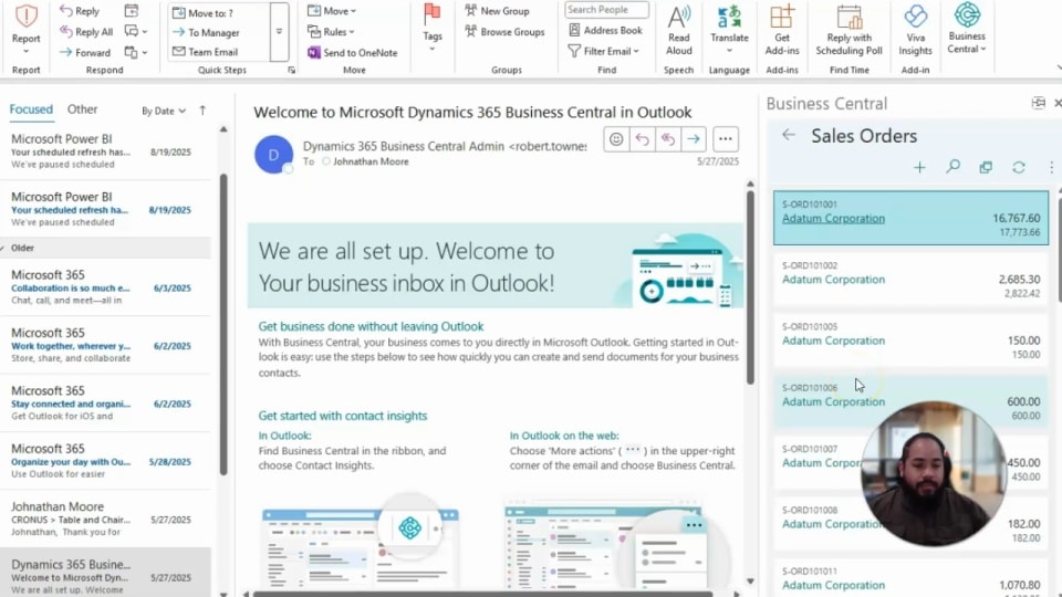 Outlook Contact Insights in Dynamics 365 Business Central