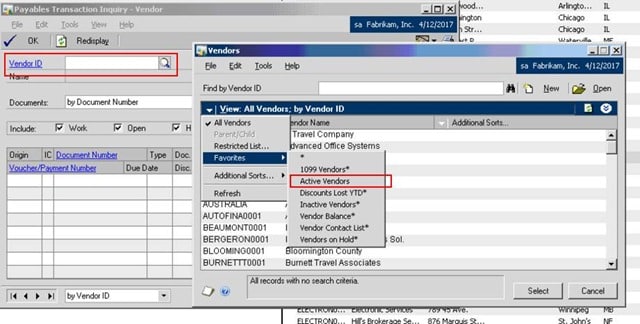 GP Favorite List menu GP Favorite List menu