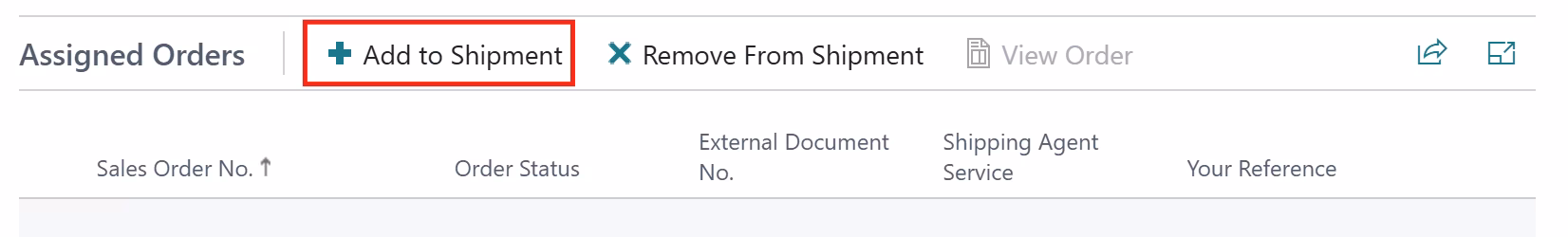 Add sales orders - Shipment Builder Add sales orders - Shipment Builder
