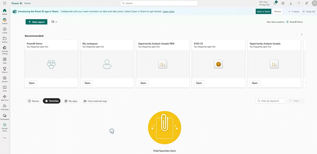 Power BI Main Page