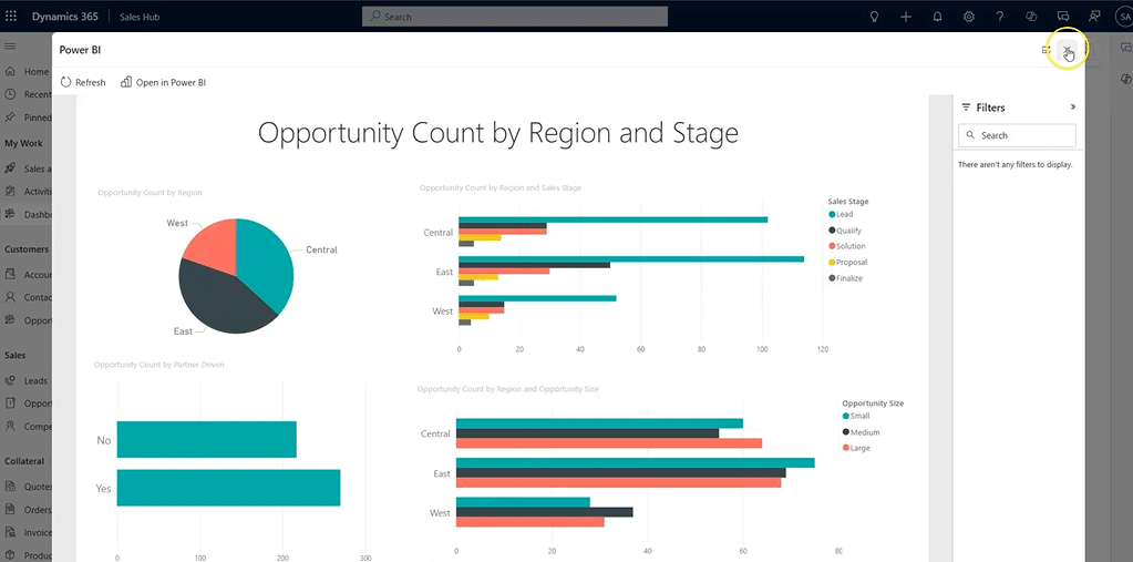Power BI in Sales Hub