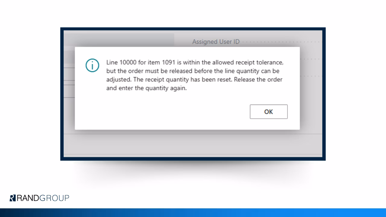 Over-Under Delivery Tolerance Screenshot 4