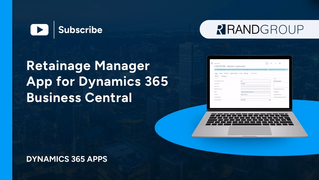 Retainage Manager in Business Central