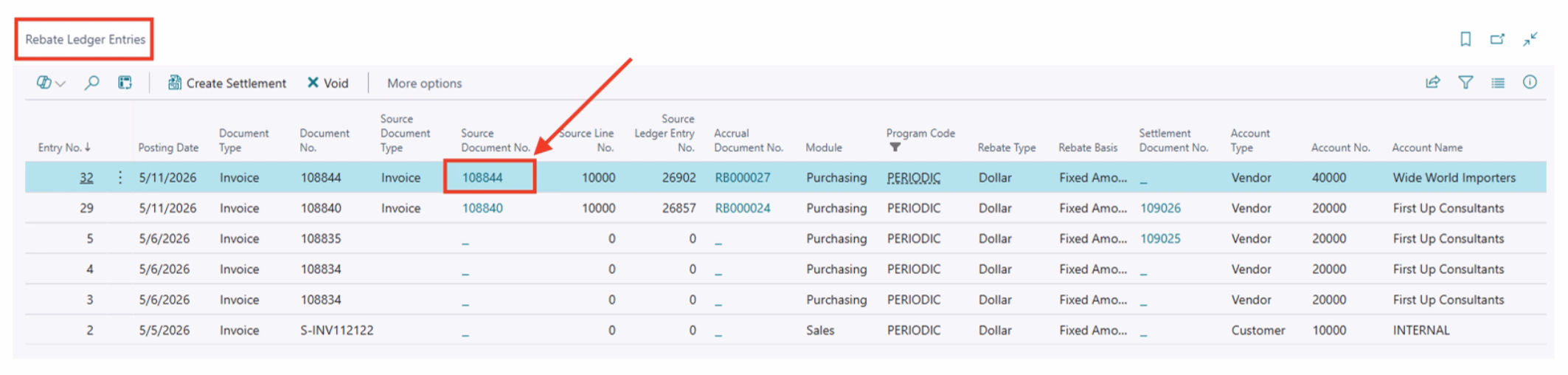 Track rebates accruals in the Rebate ledger - Rebates app
