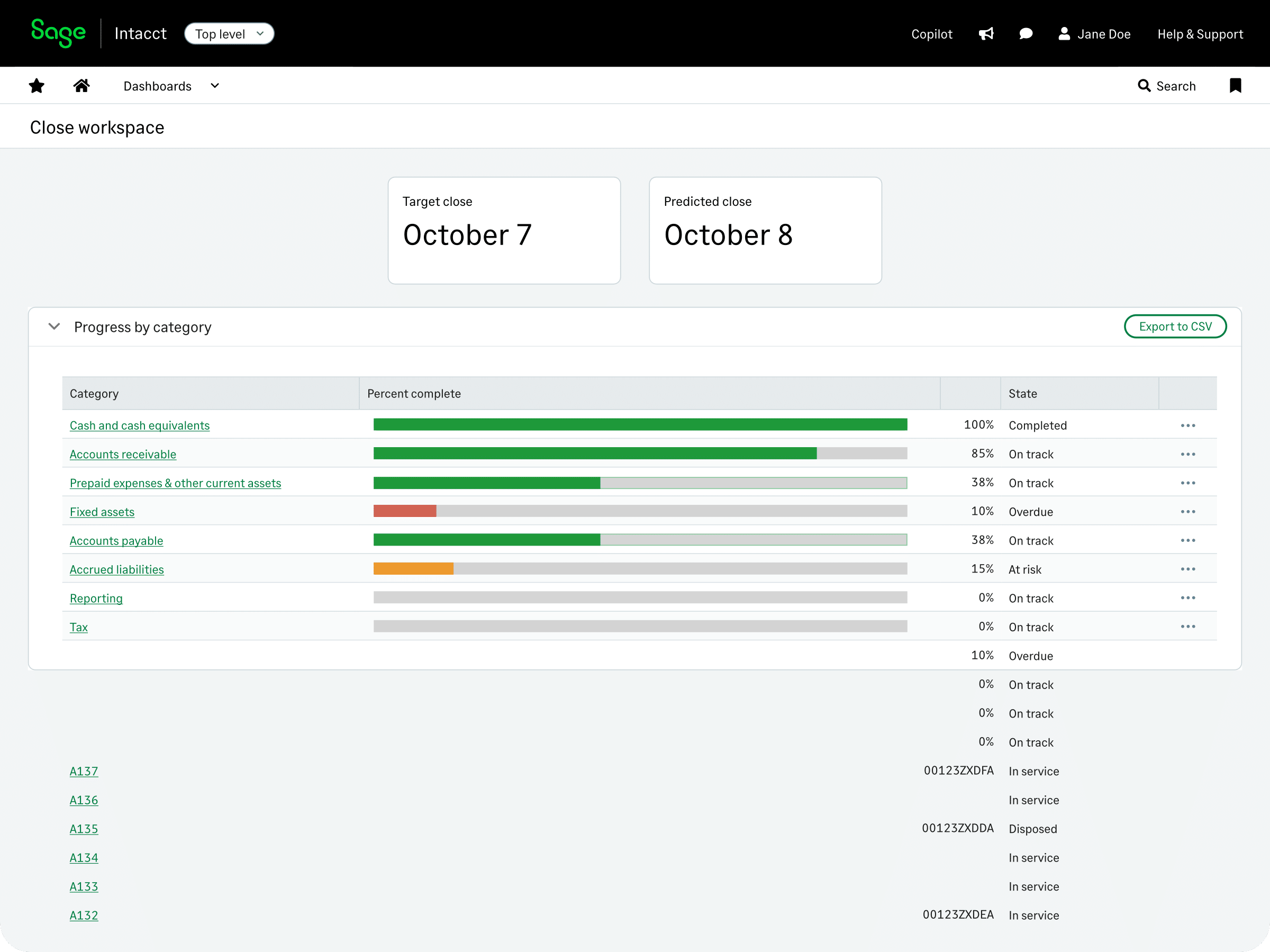 close-progress-dashboard Power BI Connect